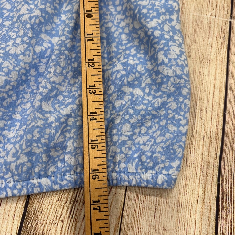 Abercrombie Kids Blue White Floral Halter Crop Top Elastic Hem Size 11/12 - Picture 7 of 7